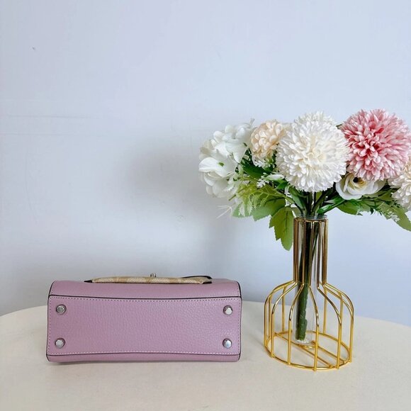 coach  CC977 Mini Lane Top Handle In Signature Canvas IN Light Khaki Ice Purple - Picture 5 of 8